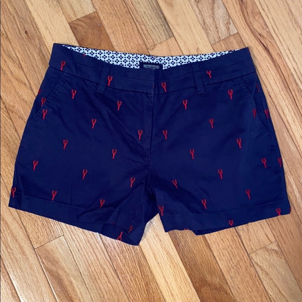 Navy & Red Nautical Lobster Shorts